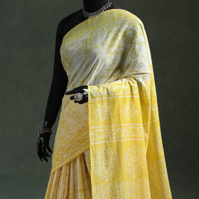 Pure mul cotton hand block batik print saree 92