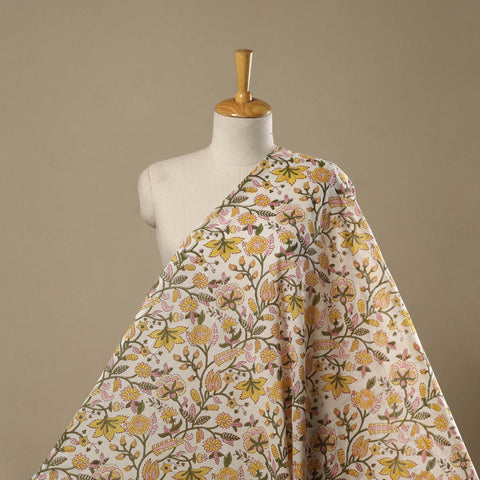 Pure mul cotton hand sanganeri fabric 06 - handcrafted