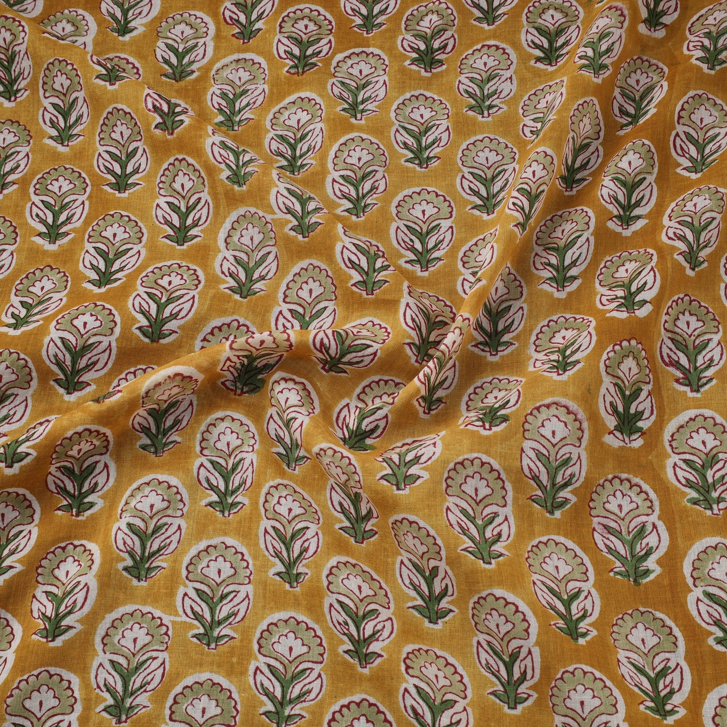 Pure mul cotton hand sanganeri fabric 09 - handcrafted