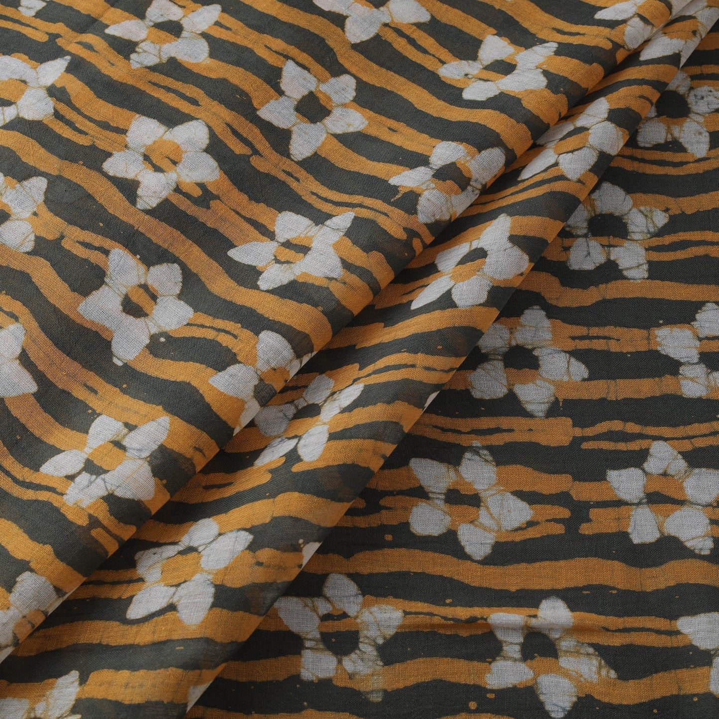 Pure mul cotton kutch hand block batik print fabric 06