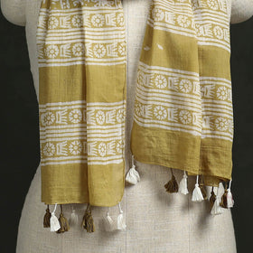 Pure mul cotton kutch hand block batik print stole