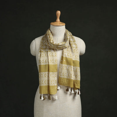 Pure mul cotton kutch hand block batik print stole