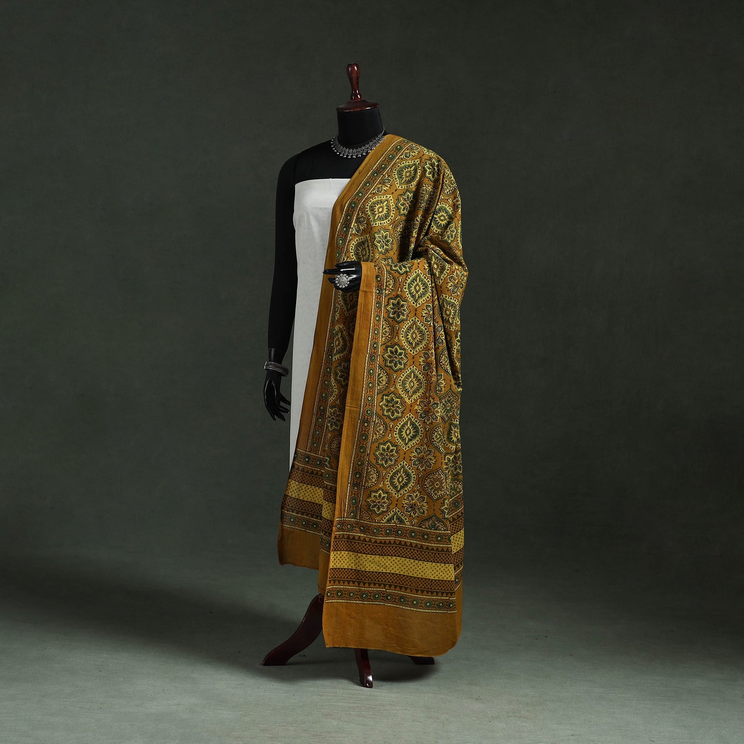 Yellow - pure mul cotton kutch hand block print natural