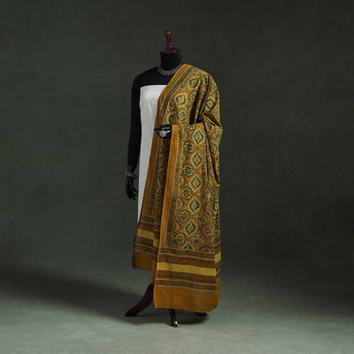 Yellow - pure mul cotton kutch hand block print natural