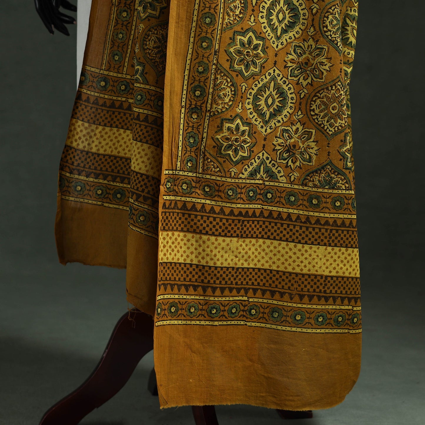 Yellow - pure mul cotton kutch hand block print natural