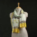 Pure wool hand block print sanganeri stole 05 - handcrafted