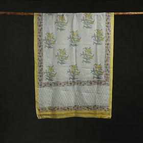 Pure wool hand block print sanganeri stole 08 - handcrafted
