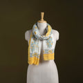 Pure wool hand sanganeri stole 21 - handcrafted