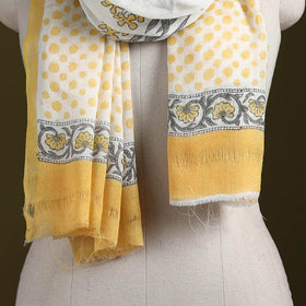 Pure wool hand sanganeri stole 29 - handcrafted