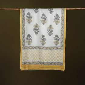 Pure wool hand sanganeri stole 29 - handcrafted