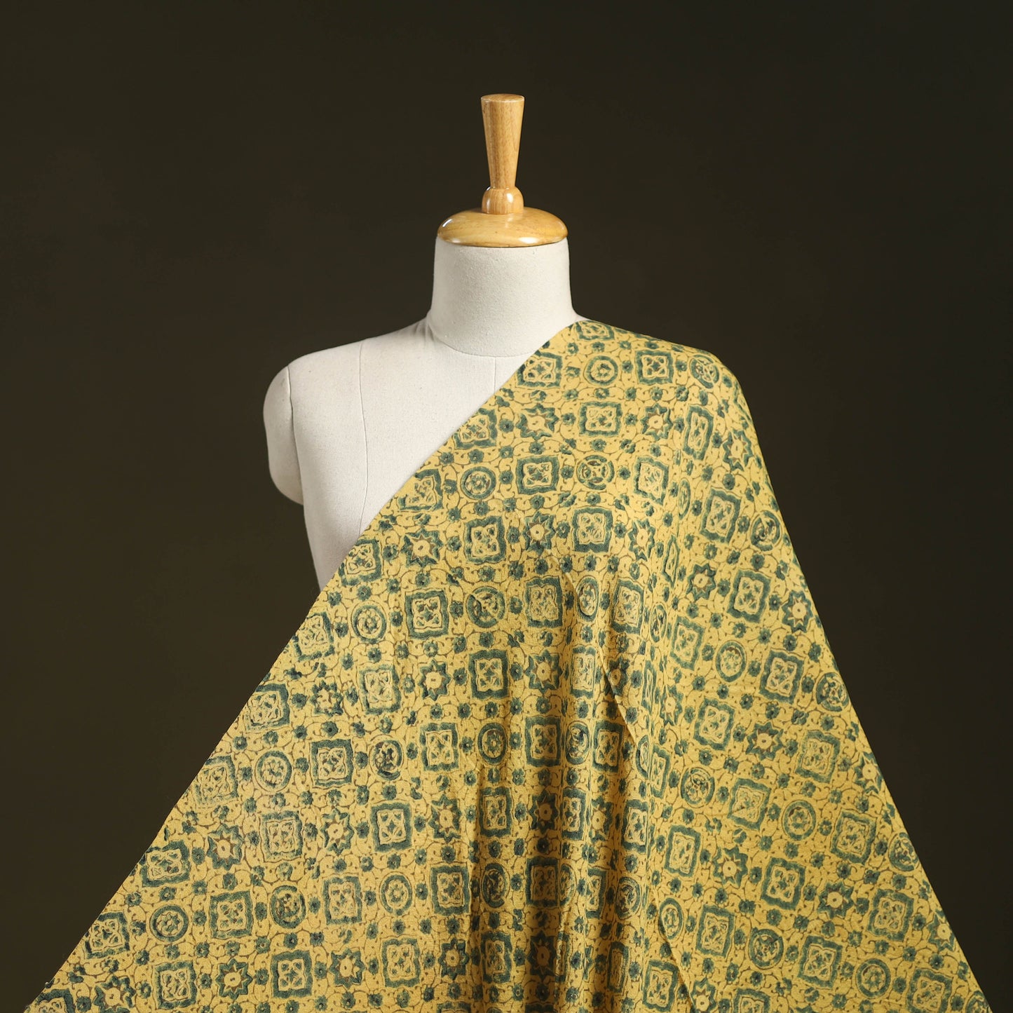 Yellow - pure wool handloom natural dyed fabric 26