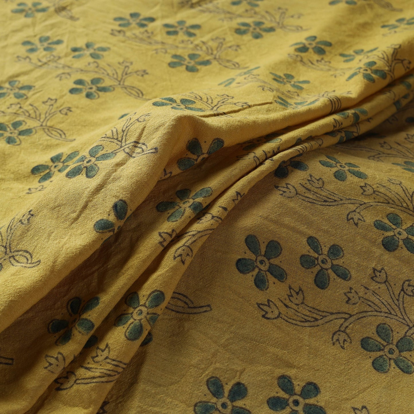 Yellow - pure wool handloom natural dyed fabric 02