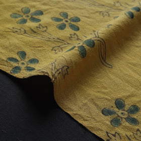 Yellow - pure wool handloom natural dyed fabric 02