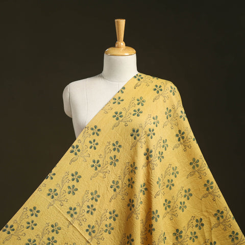 Yellow - pure wool handloom natural dyed fabric 02