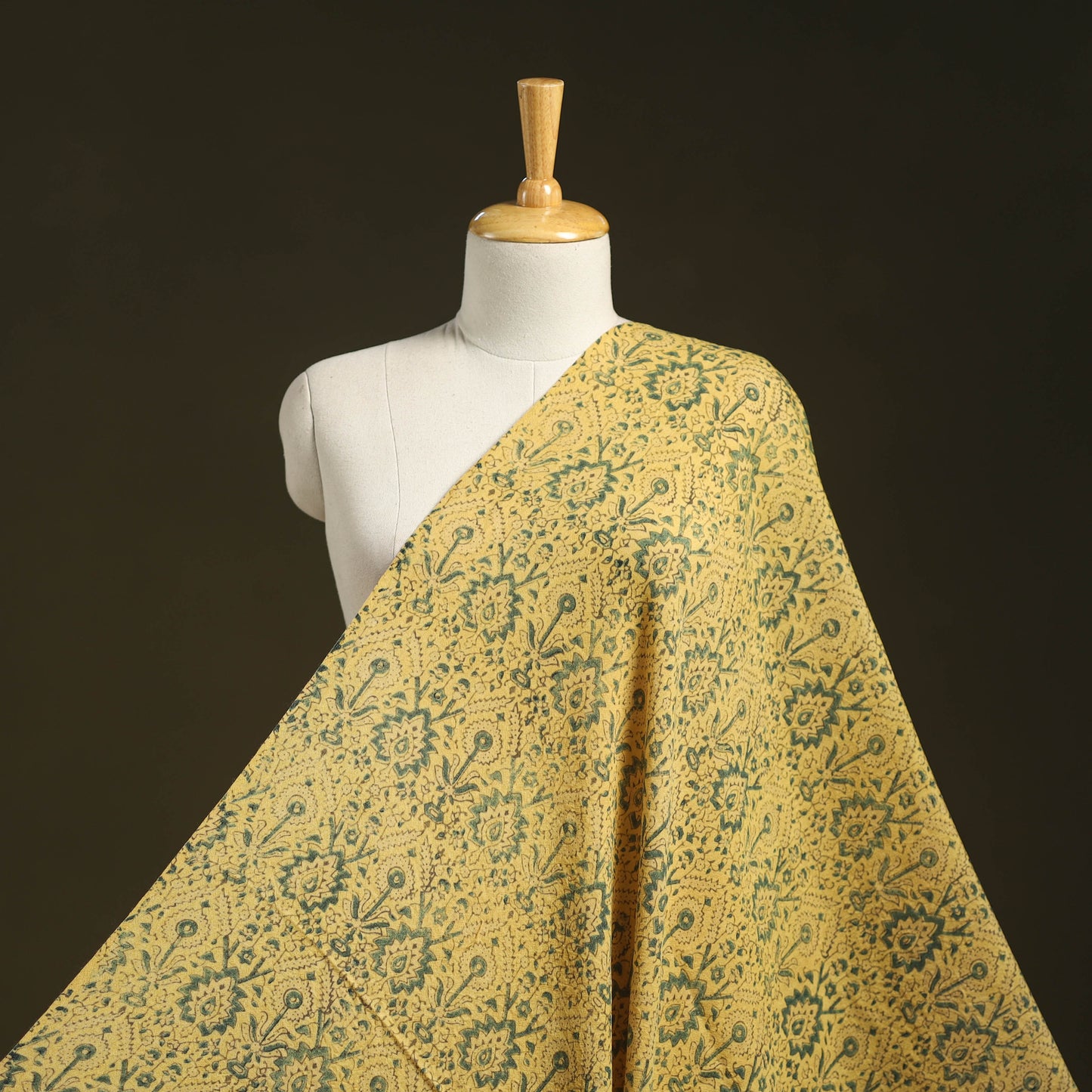 Yellow - pure wool handloom natural dyed fabric 07