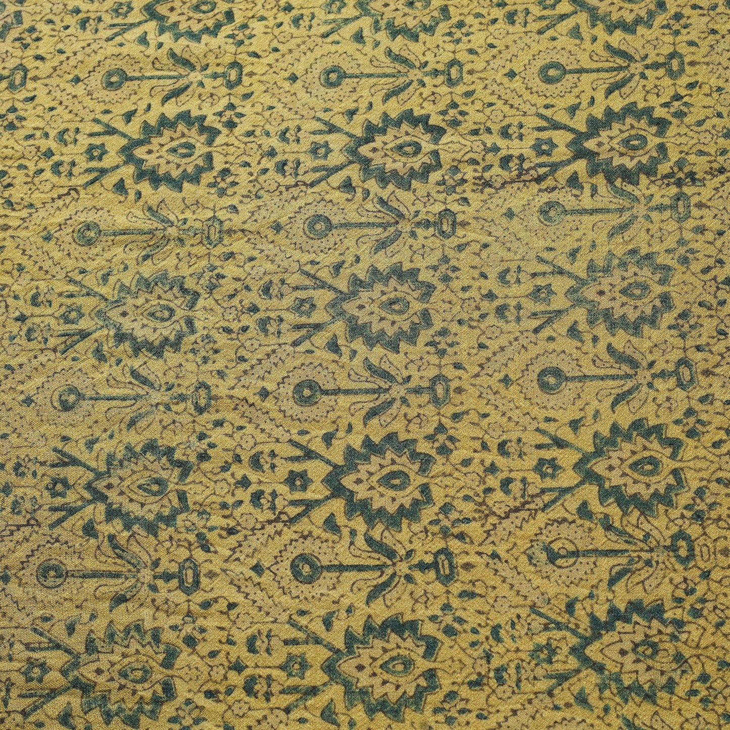 Yellow - pure wool handloom natural dyed fabric 07