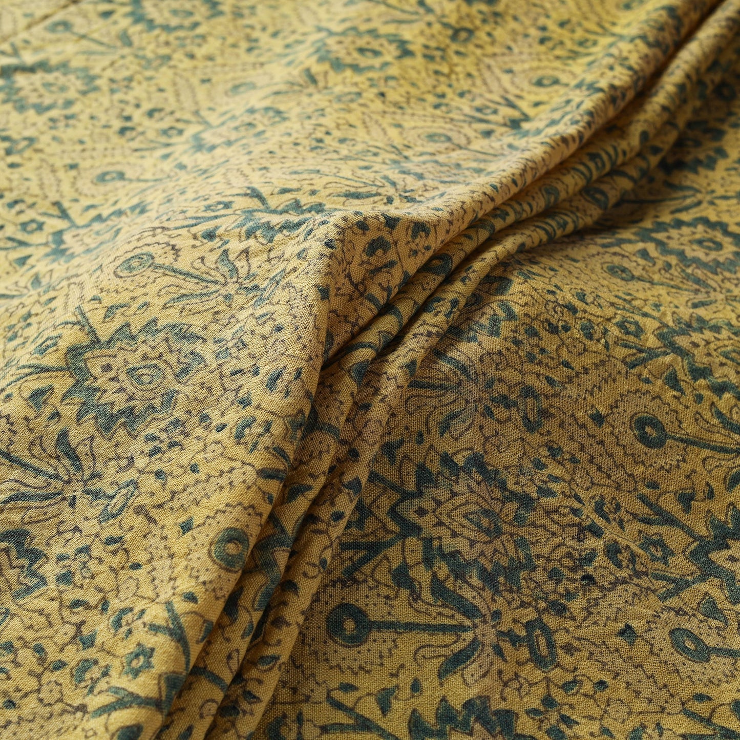 Yellow - pure wool handloom natural dyed fabric 07