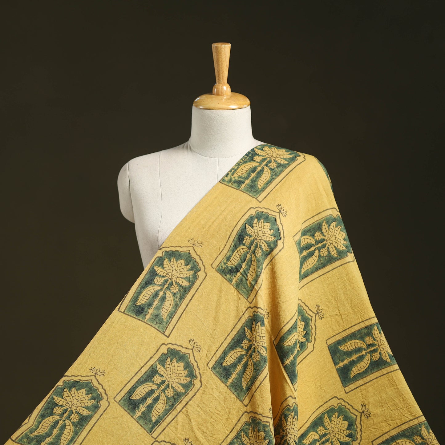 Yellow - pure wool handloom natural dyed fabric 23