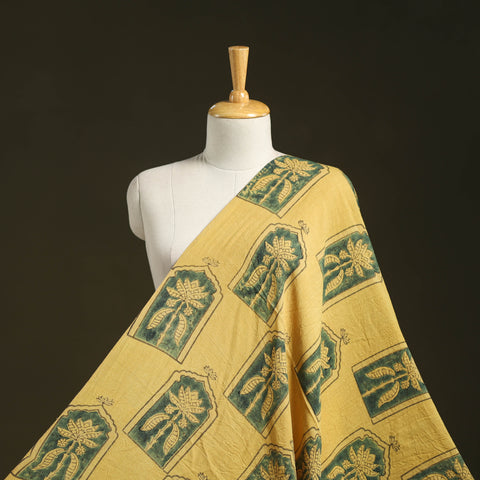 Yellow - pure wool handloom natural dyed fabric 23