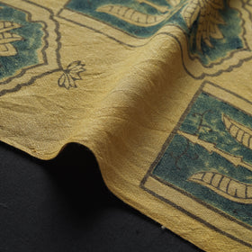 Yellow - pure wool handloom natural dyed fabric 23