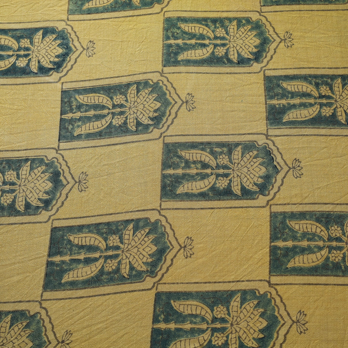 Yellow - pure wool handloom natural dyed fabric 23