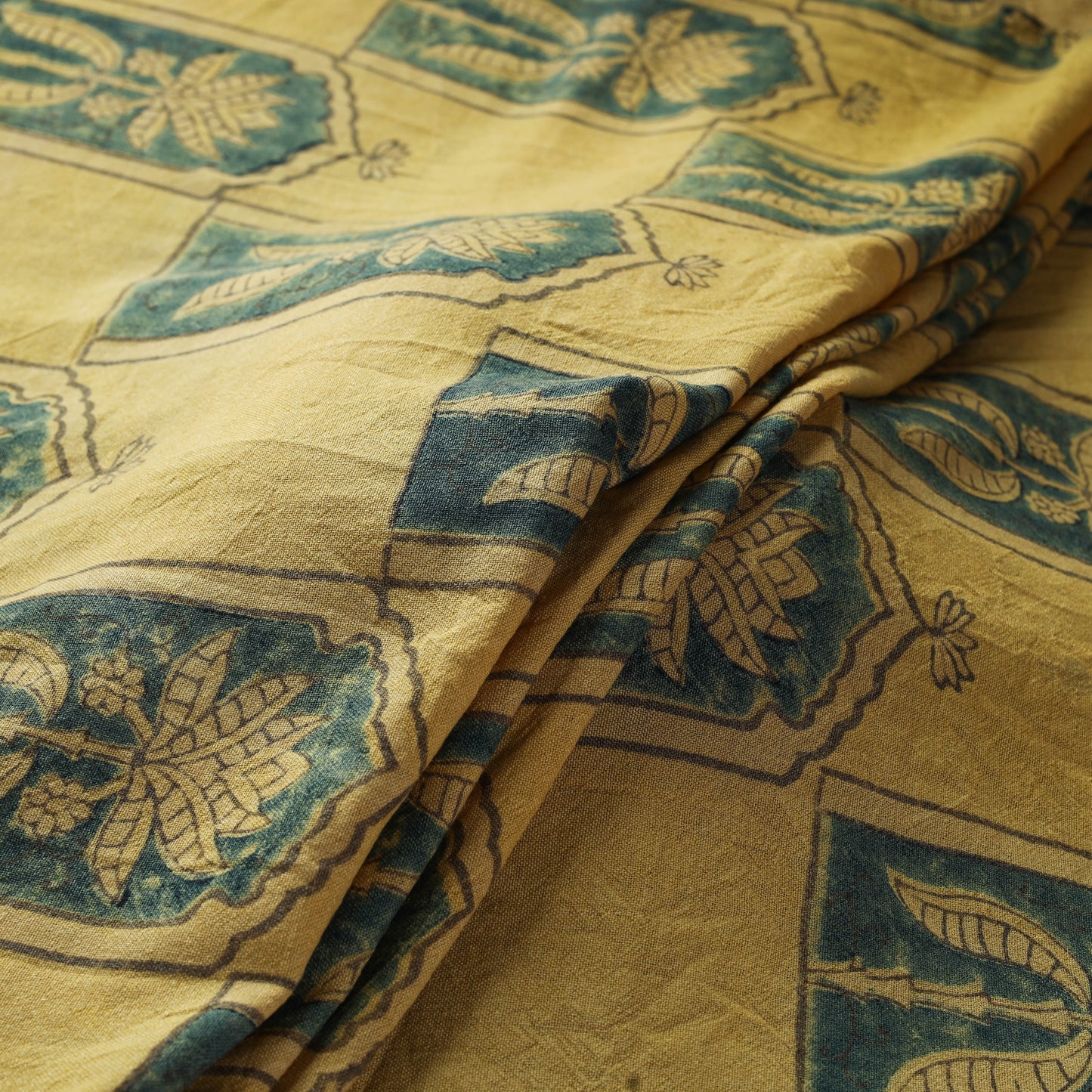 Yellow - pure wool handloom natural dyed fabric 23