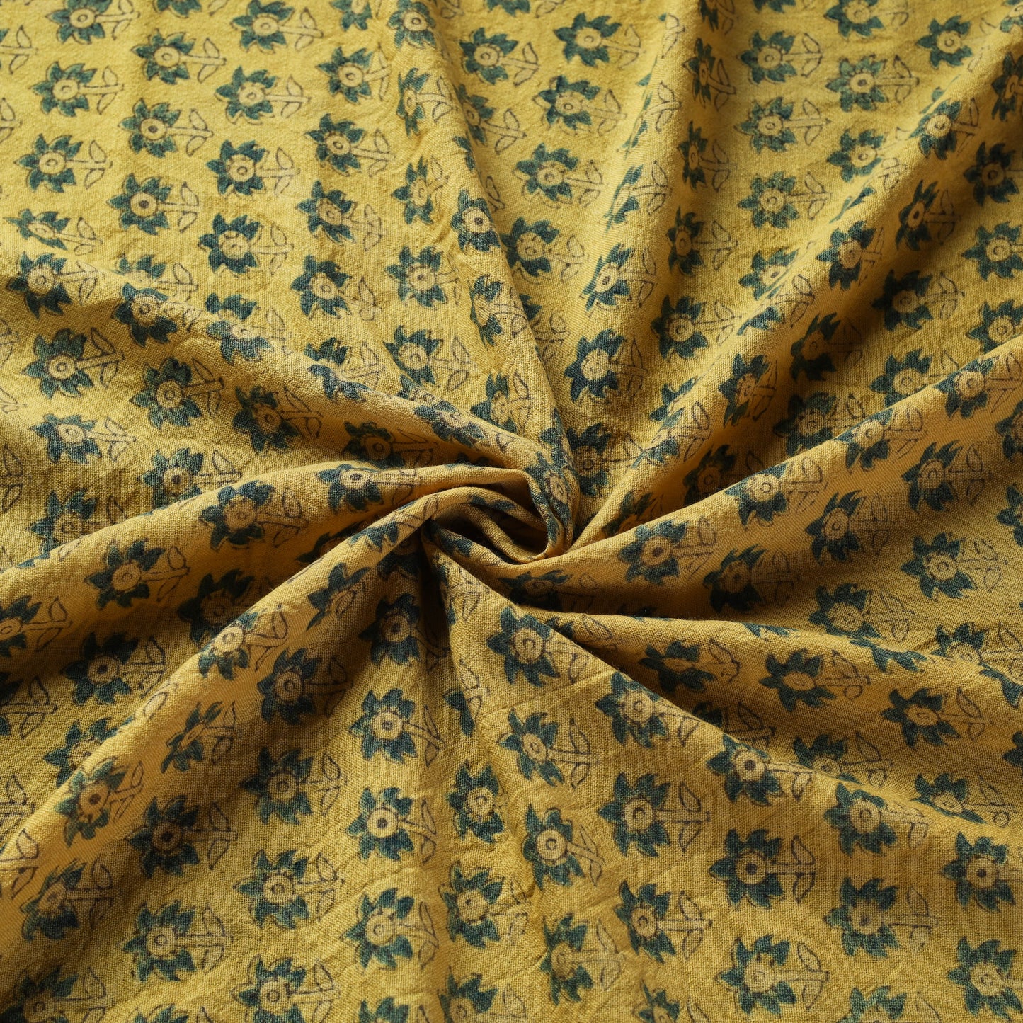 Yellow - pure wool handloom natural dyed fabric 21