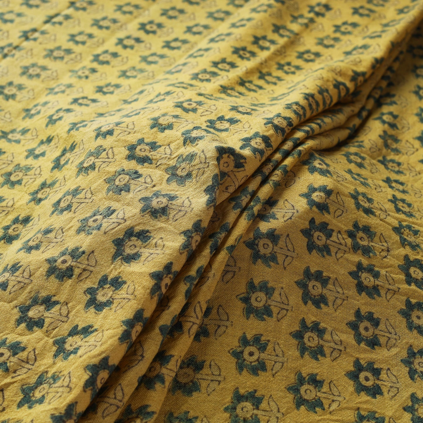 Yellow - pure wool handloom natural dyed fabric 21
