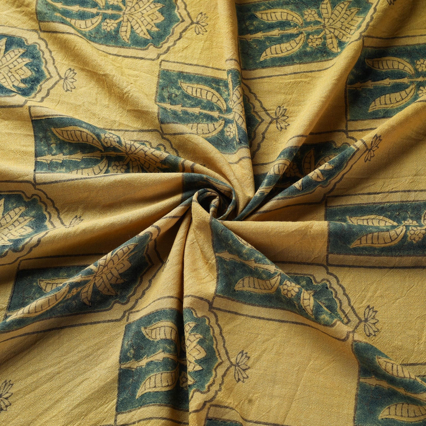 Yellow - pure wool handloom natural dyed fabric 23