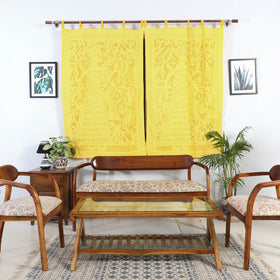 Queen Cutwork Cotton Barmer Applique Window Curtain
