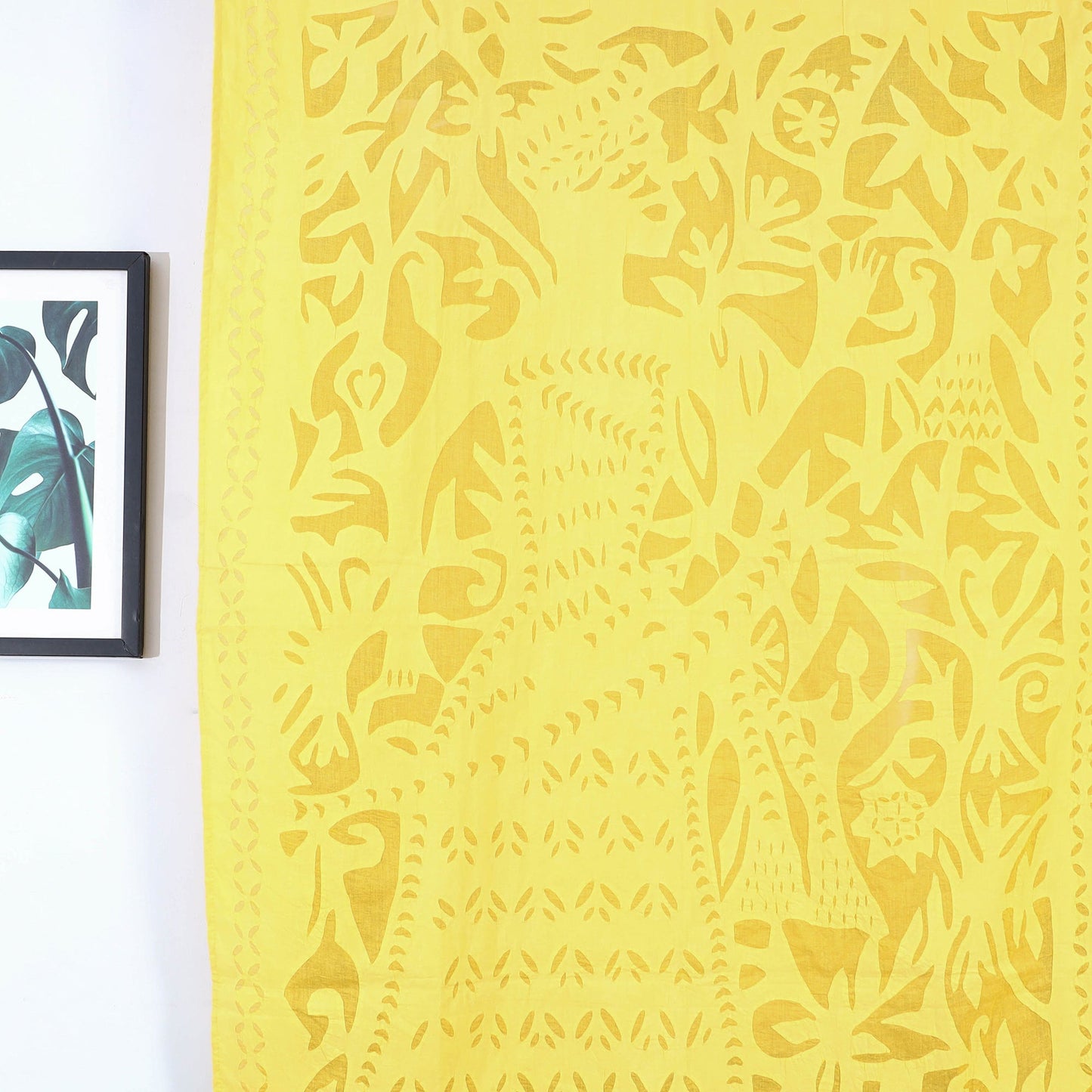 Queen Cutwork Cotton Barmer Applique Window Curtain