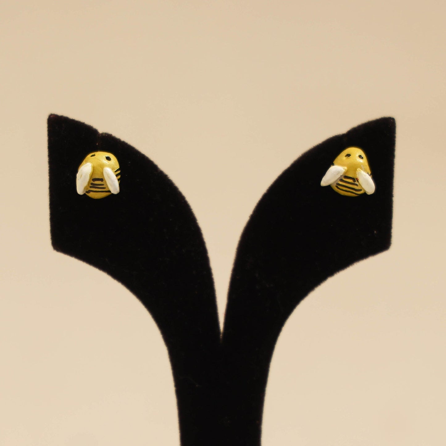 Quirklets handpainted clay stud earrings 52 - handcrafted