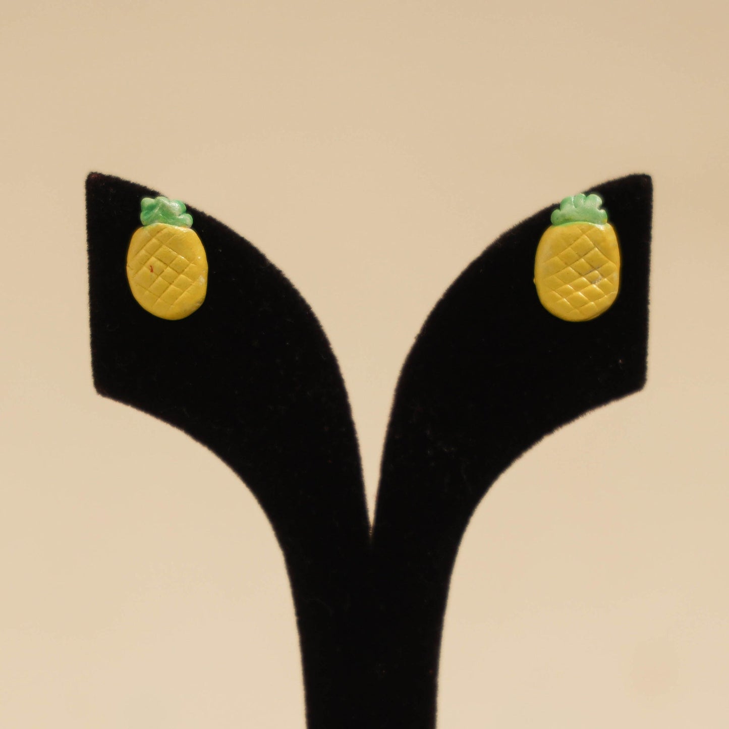 Quirklets handpainted clay stud earrings 48 - handcrafted