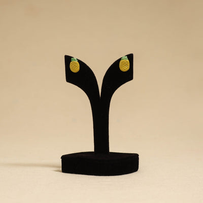 Quirklets handpainted clay stud earrings 48 - handcrafted