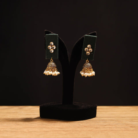 Raahi Stone Work Fabart GS Jhumka Earrings