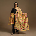 Buy Yellow Ranihati Chanderi Silk Hand Embroidery Dupatta