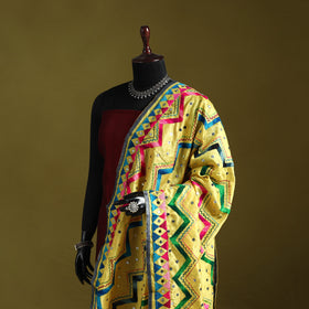 Ranihati chanderi silk zig zag hand embroidery dupatta 35