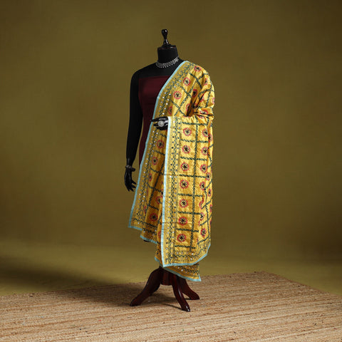 Ranihati chapa work chanderi silk hand embroidery dupatta