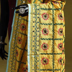 Ranihati chapa work chanderi silk hand embroidery dupatta