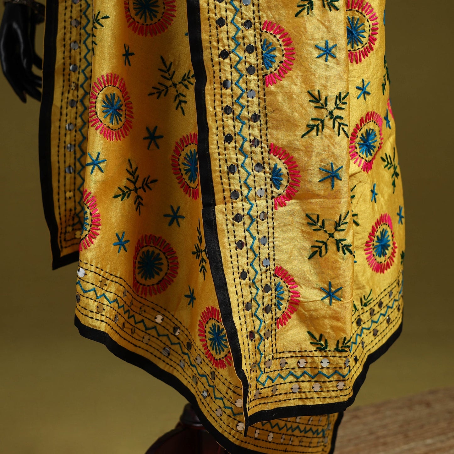 Ranihati chapa work chanderi silk hand embroidery dupatta