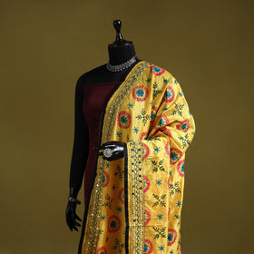 Ranihati chapa work chanderi silk hand embroidery dupatta