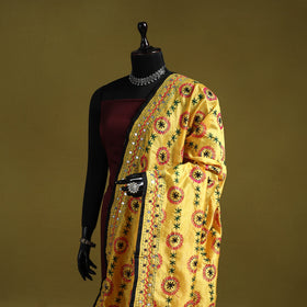 Ranihati chapa work chanderi silk hand embroidery dupatta