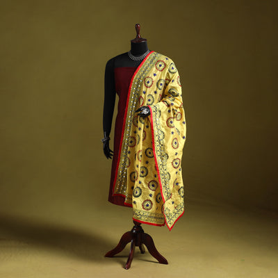 Ranihati chapa work chanderi silk hand embroidery dupatta