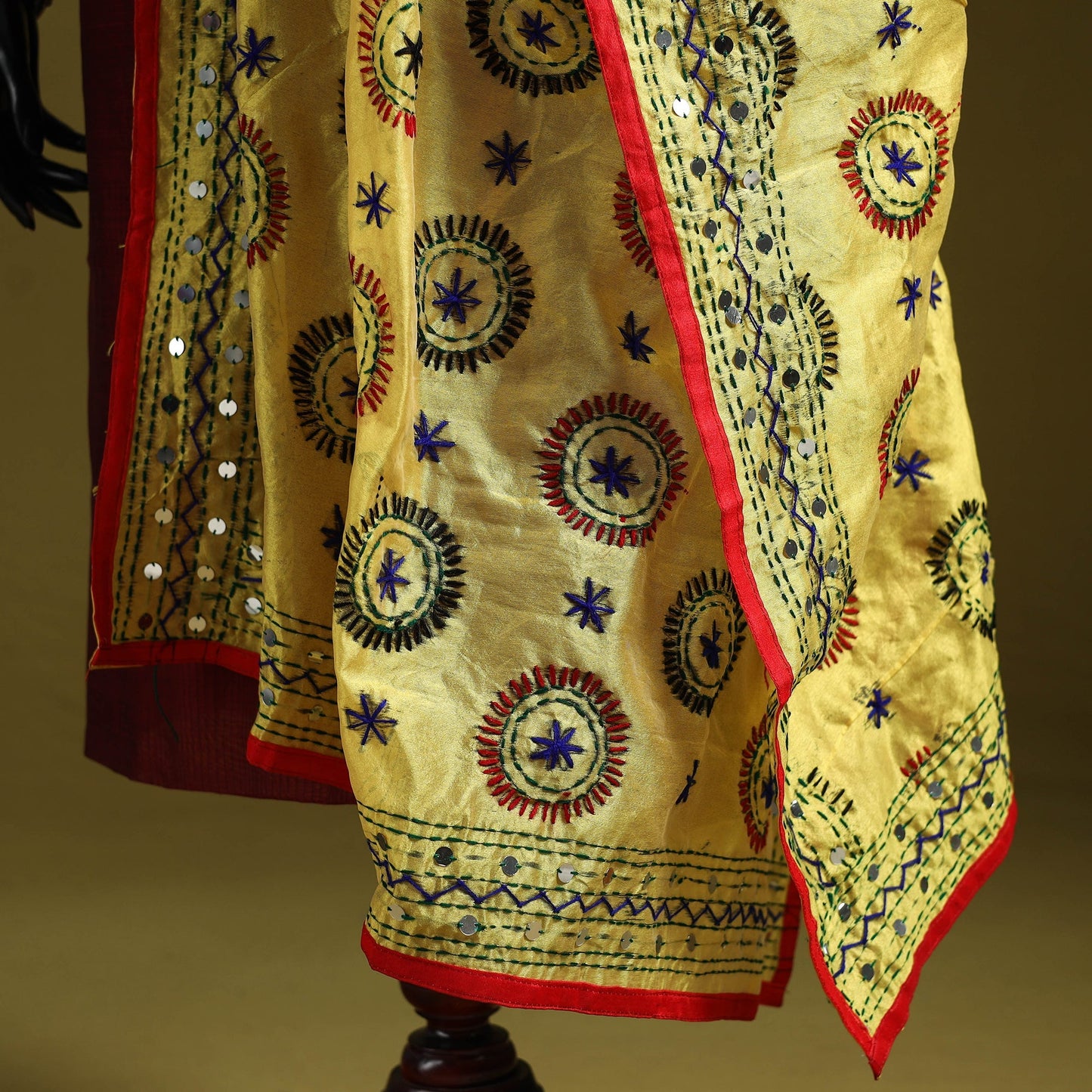Ranihati chapa work chanderi silk hand embroidery dupatta