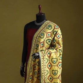 Ranihati chapa work chanderi silk hand embroidery dupatta