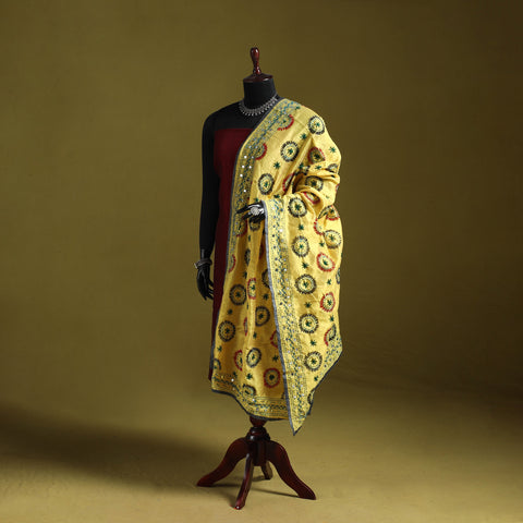 Ranihati chapa work chanderi silk hand embroidery dupatta