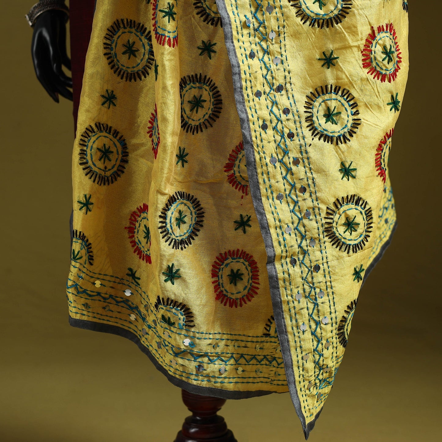 Ranihati chapa work chanderi silk hand embroidery dupatta