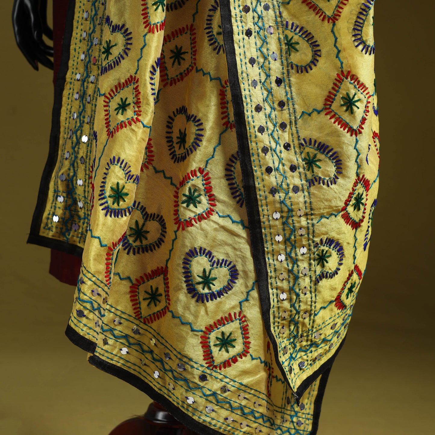Ranihati chapa work chanderi silk hand embroidery dupatta