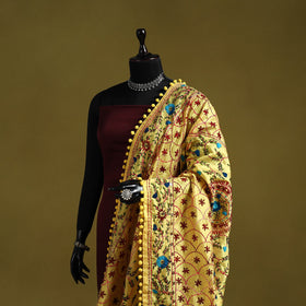 Ranihati chapa work chanderi silk hand embroidery dupatta