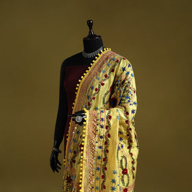 Ranihati chapa work chanderi silk hand embroidery dupatta